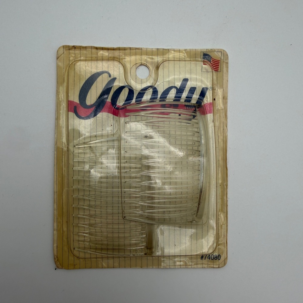 NOS Vintage 1995 Goody Kant-Slip Clear Hair Side Combs Made in USA Plus Open Lot